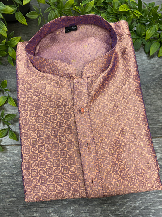 Silk Kurta pajama set | copper brown