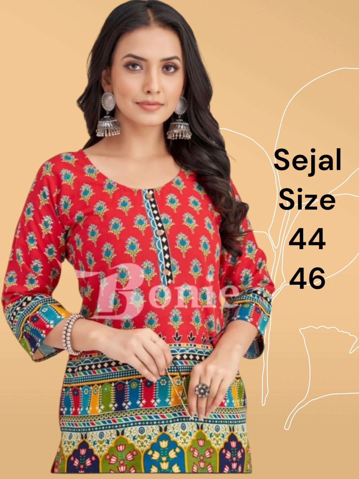 Sejal : cotton short kurtis