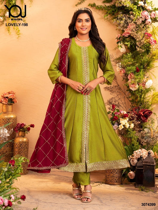 Silk anarkali suit