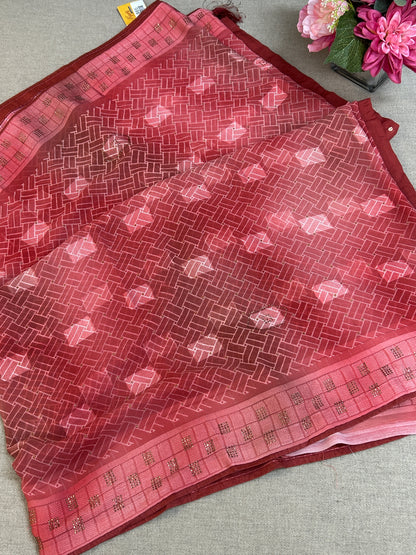 Printed chiffon saree