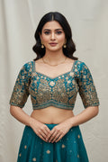 Designer Blouse : Teal green