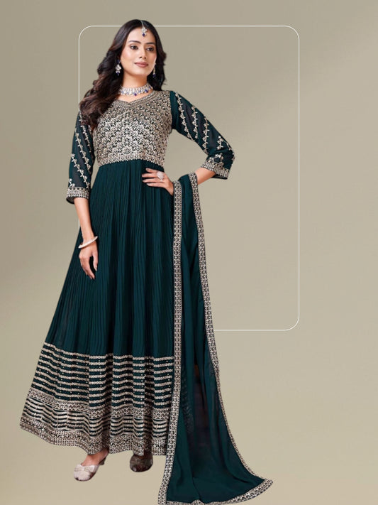 Party wear long dress : Blue