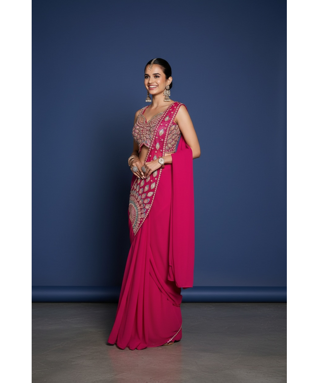 Readymade chiffon saree