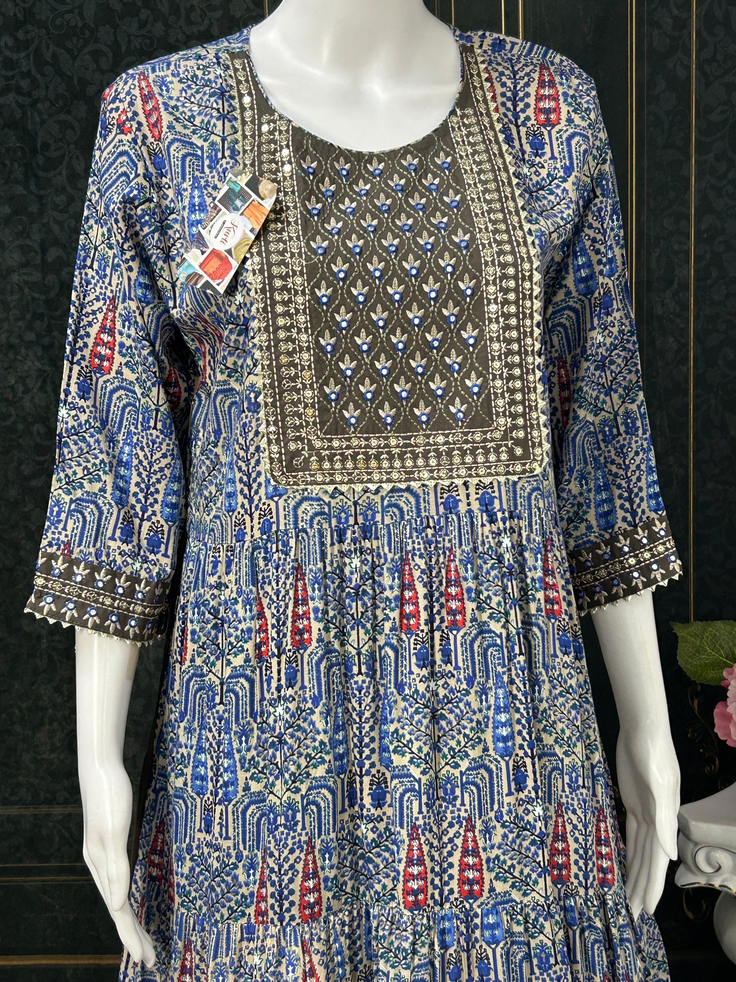 Printed cotton long kurti