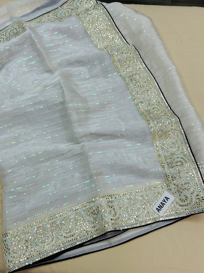 Tissue silk saree with gota Patti work