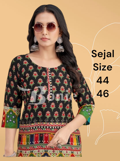 Sejal : cotton short kurtis
