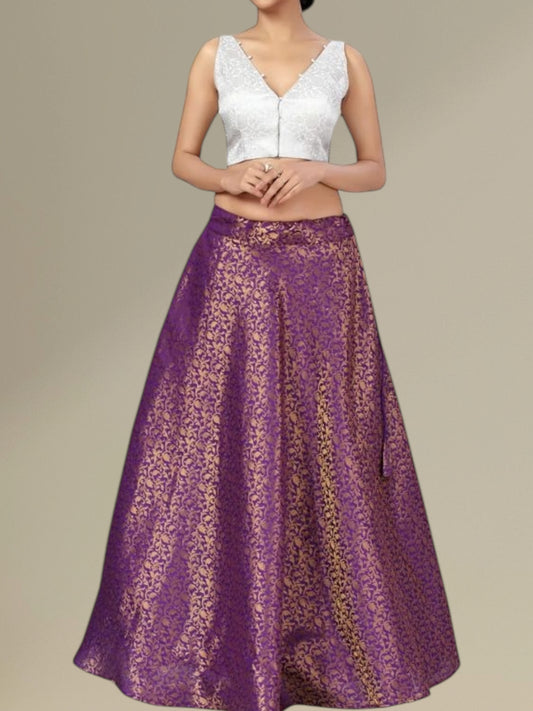 Purple brocade skirt / lehenga