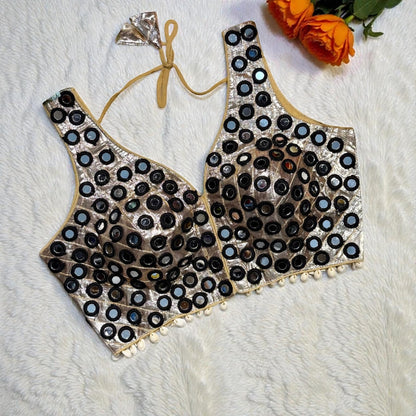 Mirror and shells work blouses