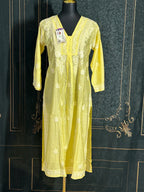Modal silk chikankari kurti by Kurti Connection USA