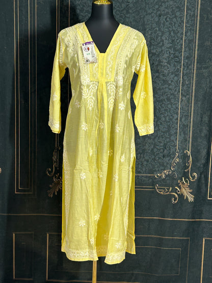 Modal silk chikankari kurti