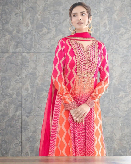 Saawan : Chinon silk long gowns