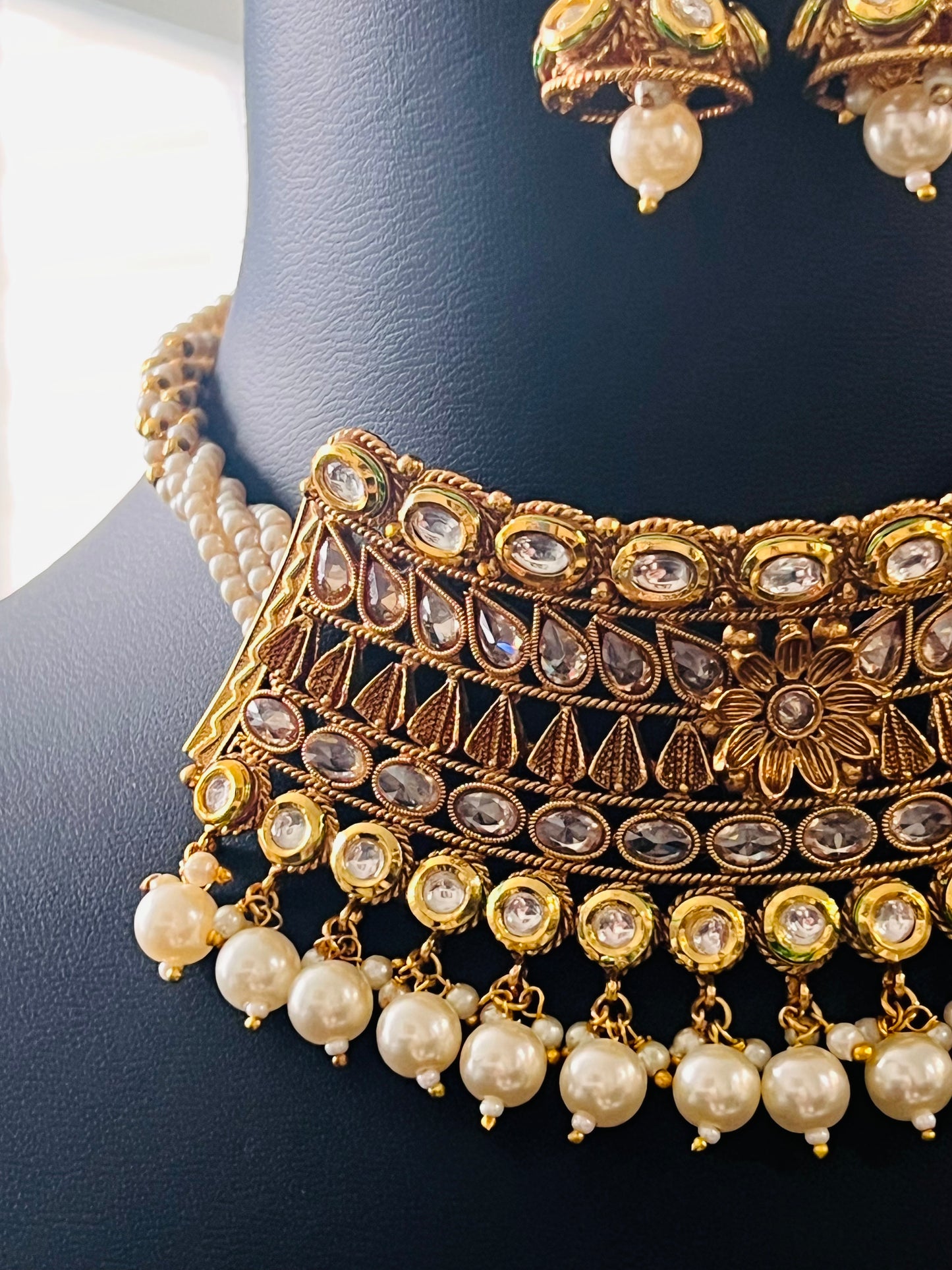 Traditional Kundan choker necklace set