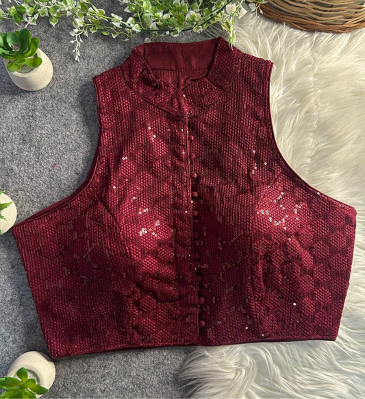 Maroon Halter neck blouse