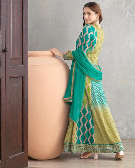 Saawan : Chinon silk long gowns