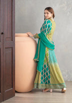 Saawan : Chinon silk long gowns by Kurti Connection USA