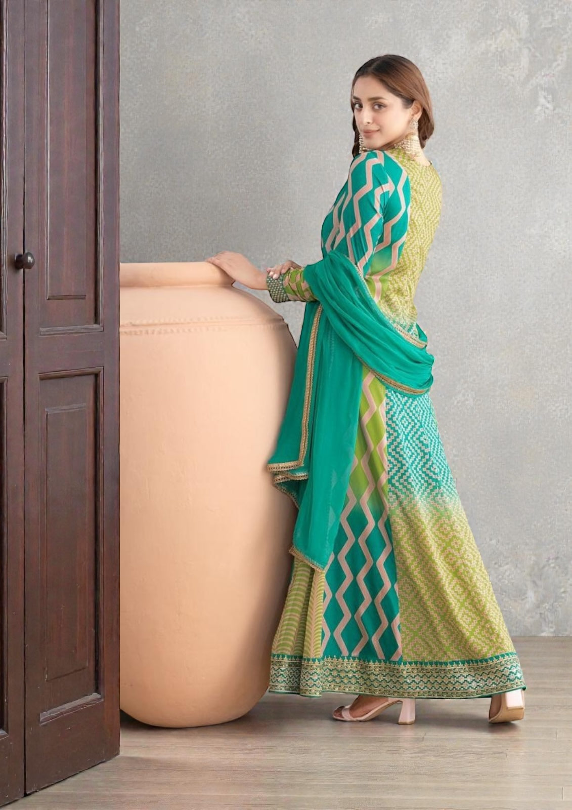 Saawan : Chinon silk long gowns