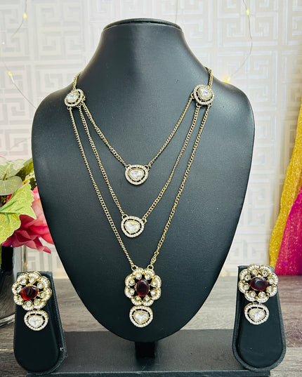 Moissanite Kundan necklace