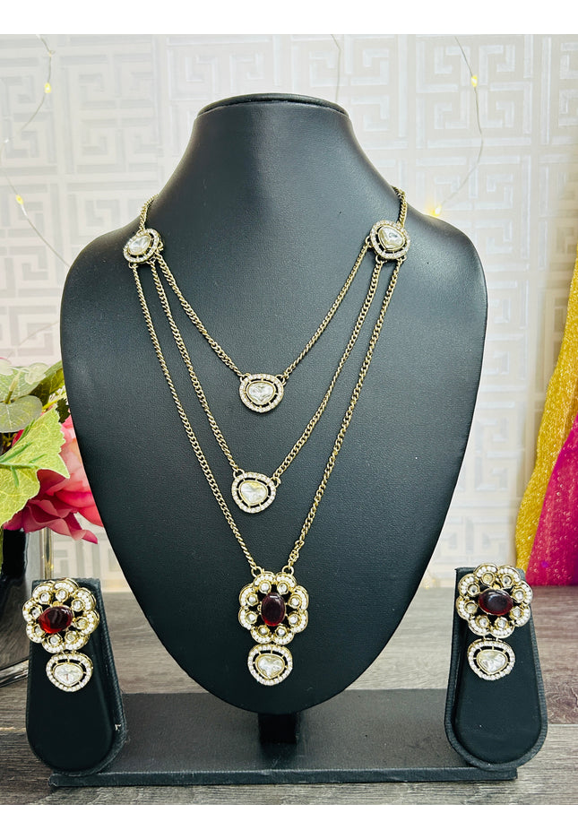 Moissanite Kundan necklace
