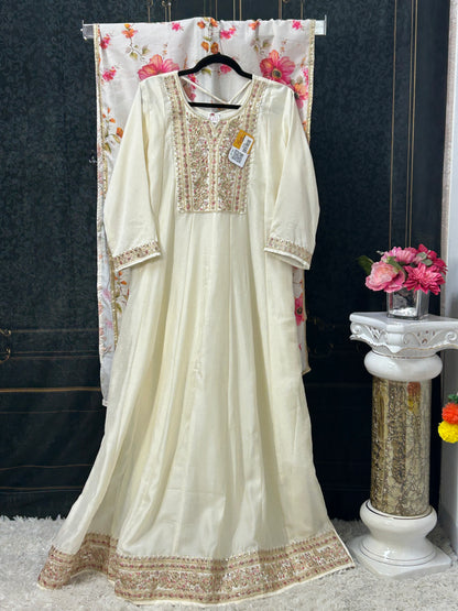 Silk long kurti set