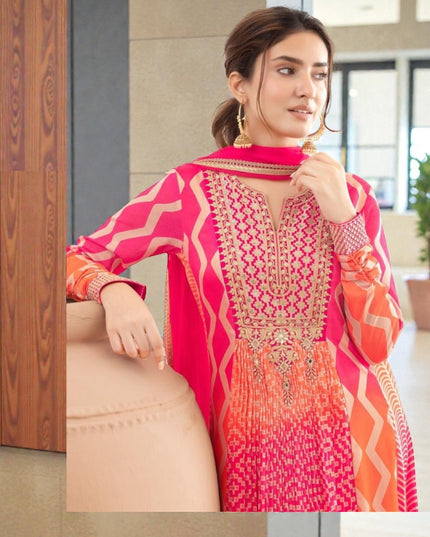 Saawan : Chinon silk long gowns