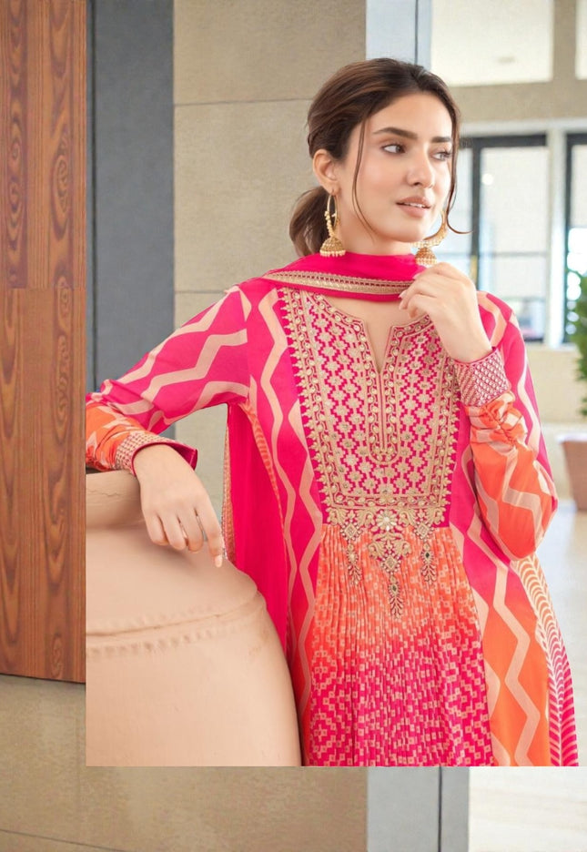 Saawan : Chinon silk long gowns