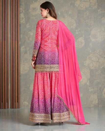 Rangeela : Bandhani silk sharara suits