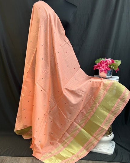Cotton silk dupatta with small mirrors