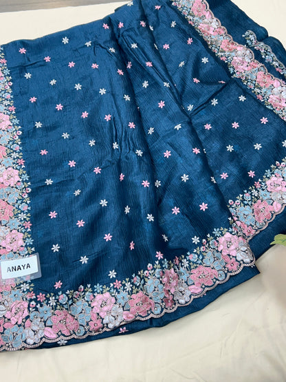 Crape silk saree