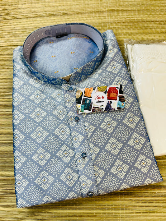 Silver grey kurta set