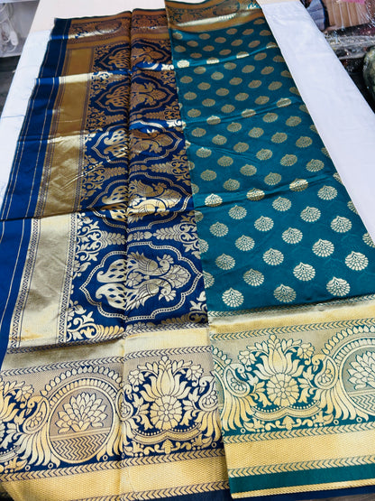 Silk cotton saree / with blouse piece