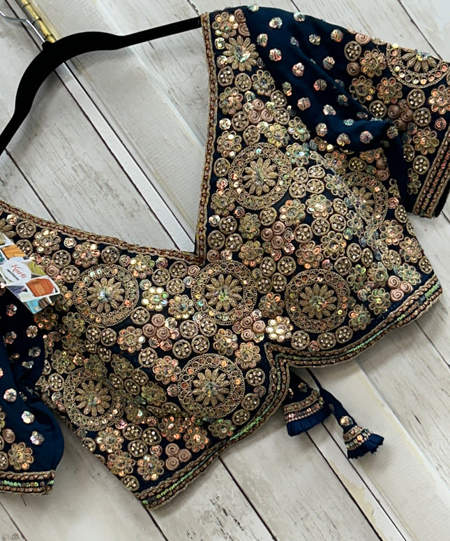 Rama blue blouse : heavy embroidery