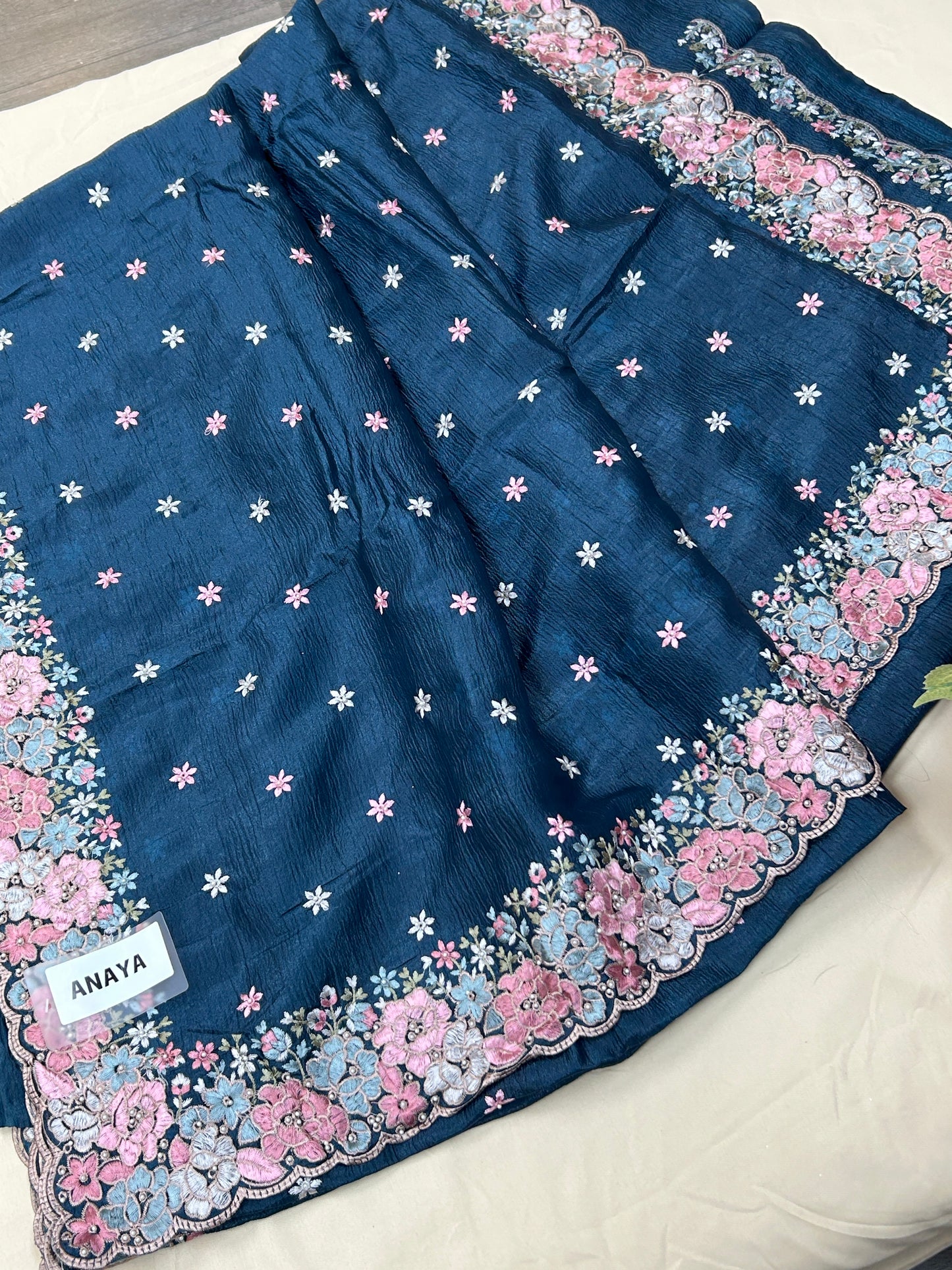 Crape silk saree