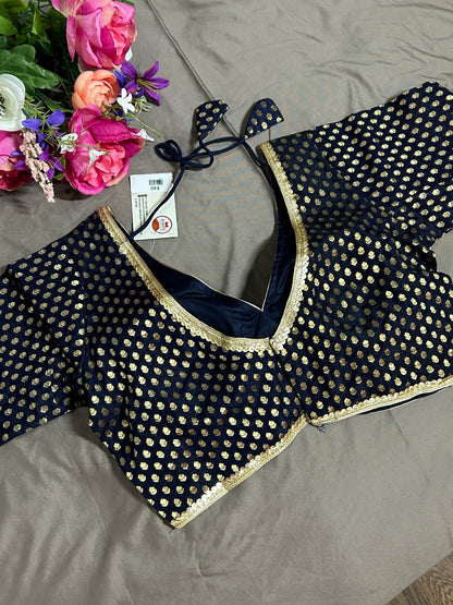Dark blue silk blouse