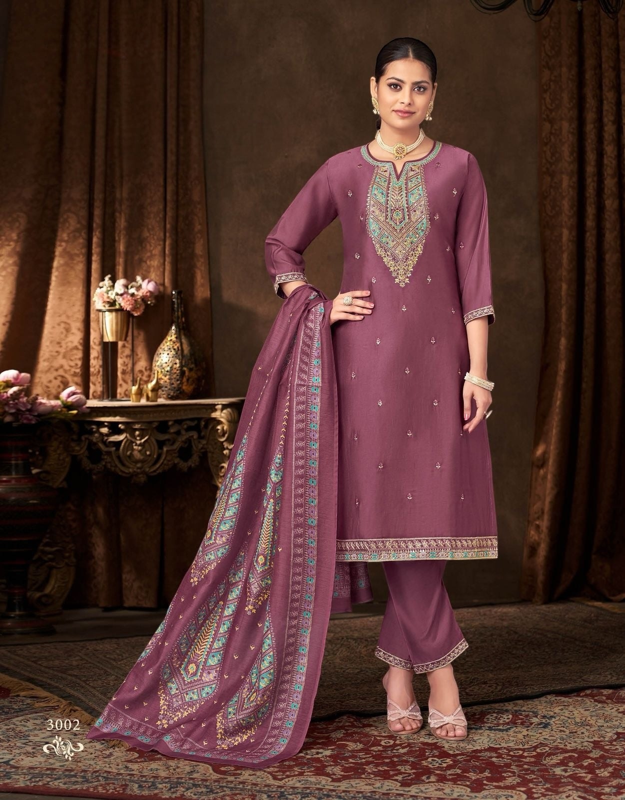 Modal silk Kurti set