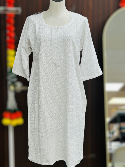 Cotton chikankari kurti