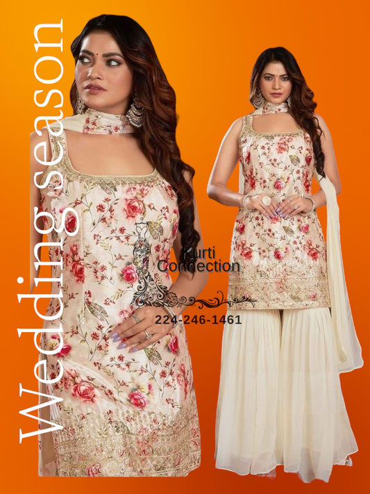 Off white sharara set