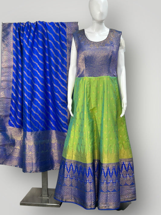 Pure Silk long gown with full size dupatta