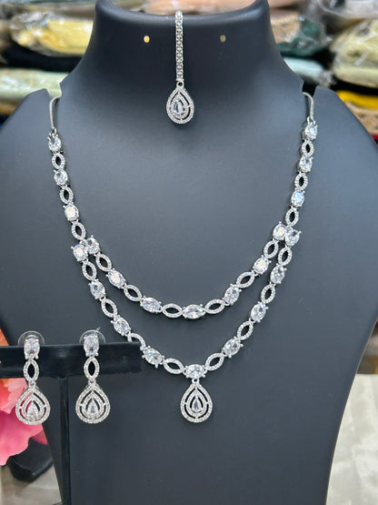 AD silver necklace set