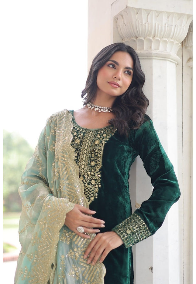 Velvet salwar suit