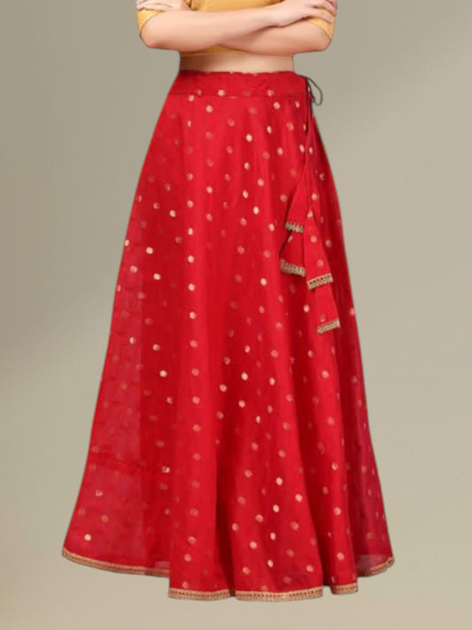 Red silk Lehenga