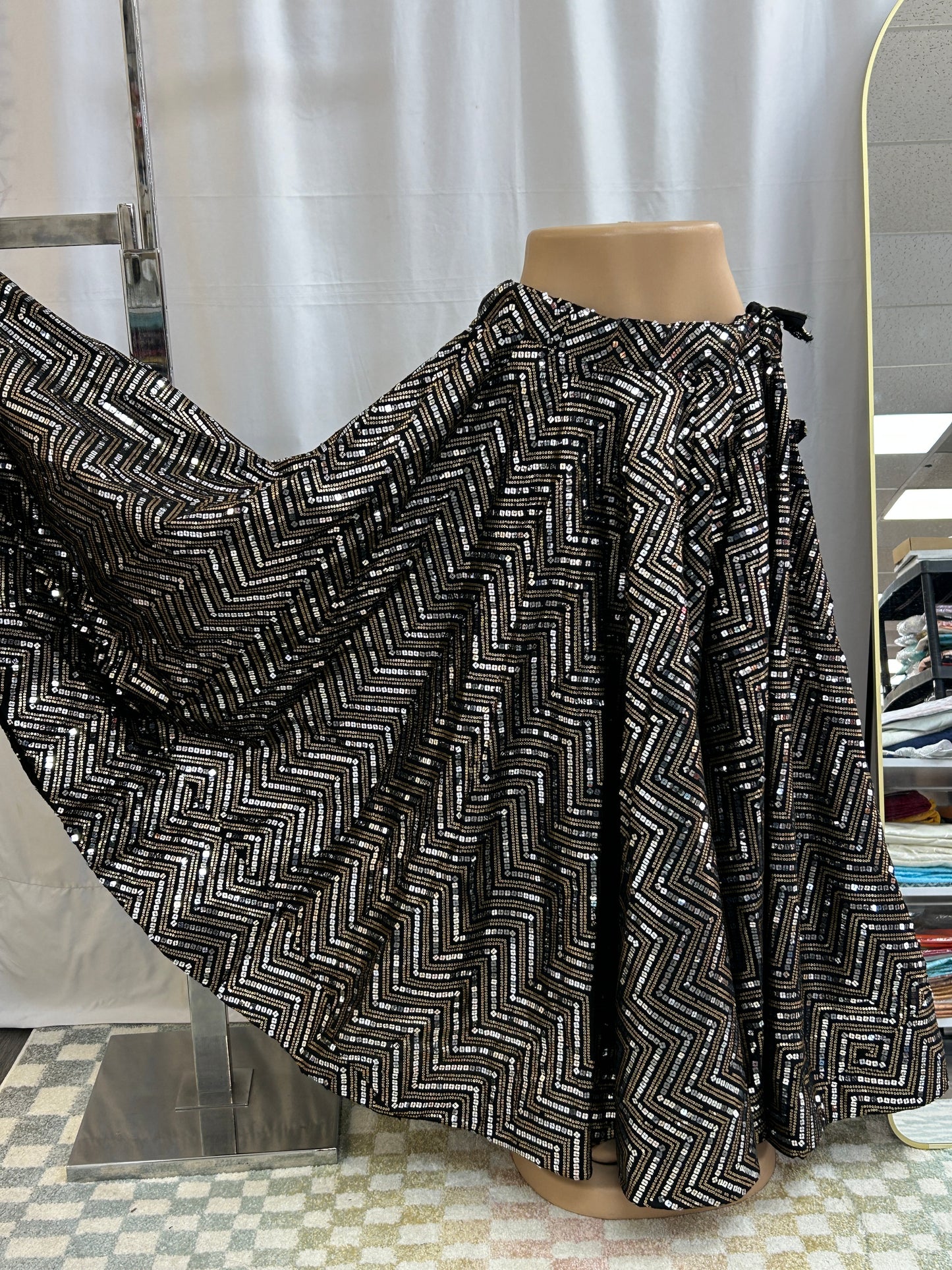 Black sequin lehenga