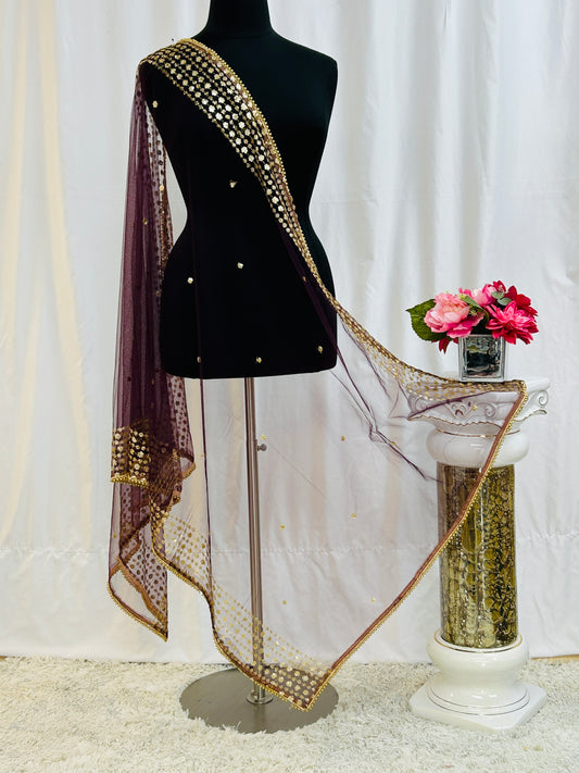 Wine Color : Net Dupatta