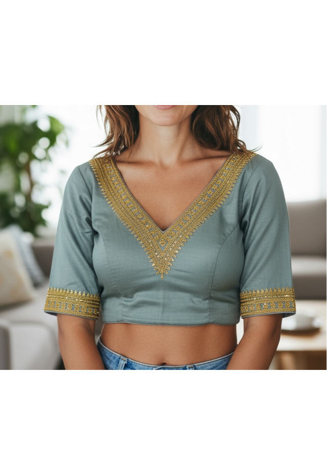 Silk blouse : grey