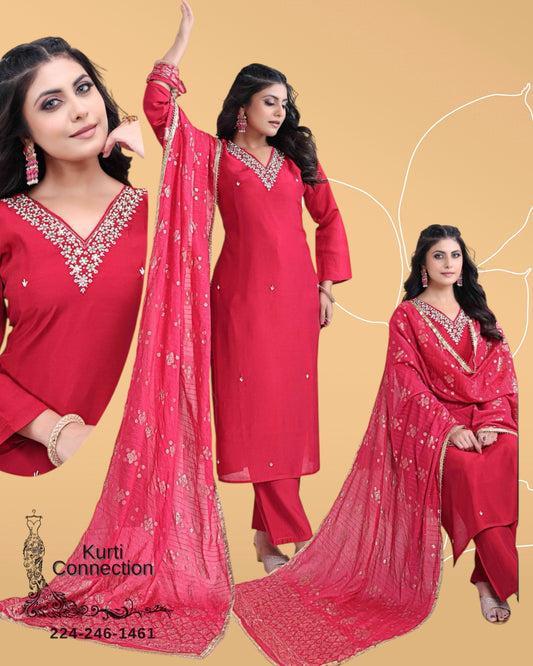 Dark pink : Salwar suit