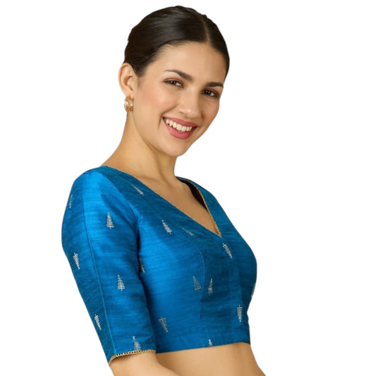 Teal blue blouse by Kurti Connection USA