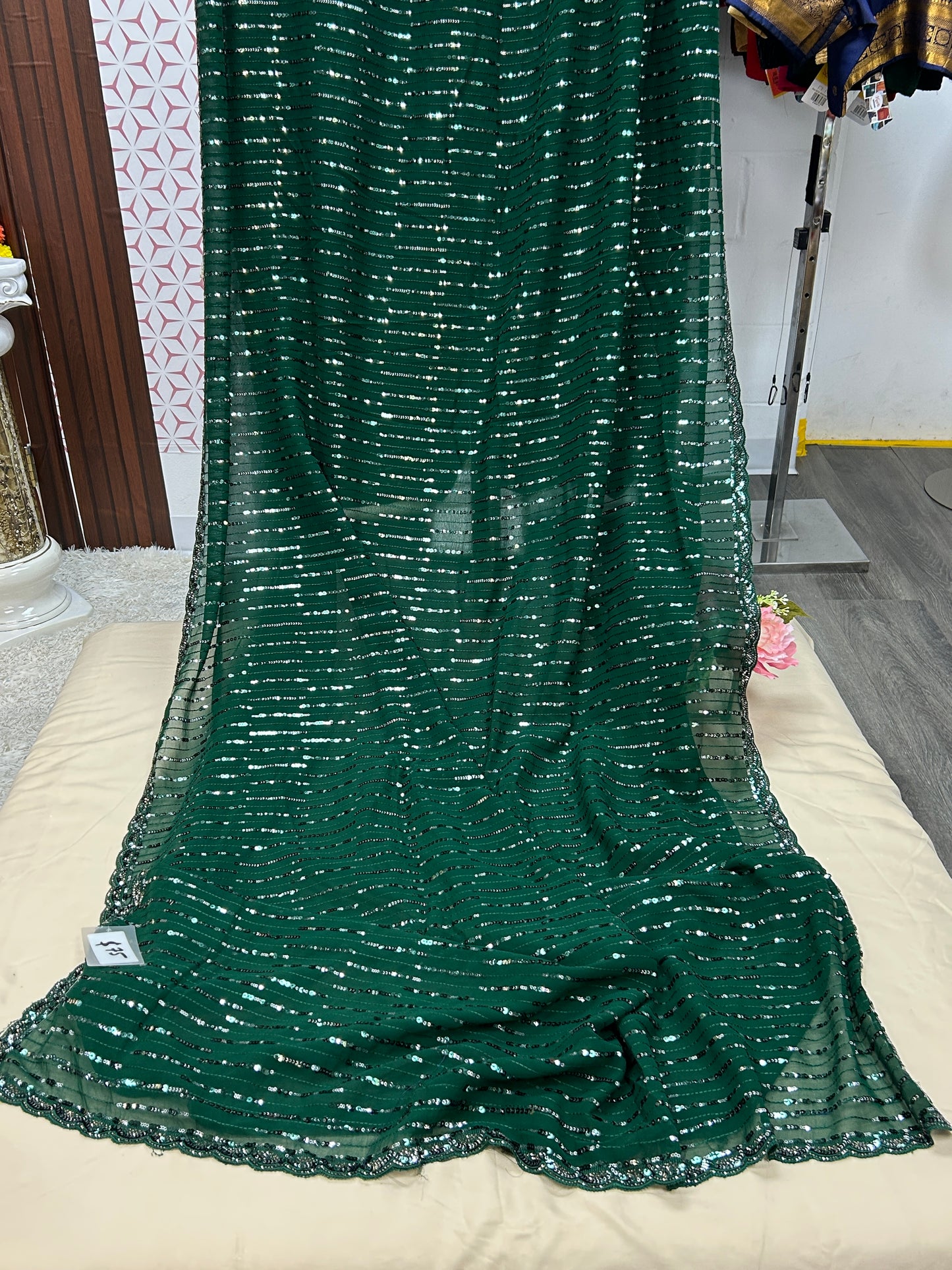 Sequin work saree
