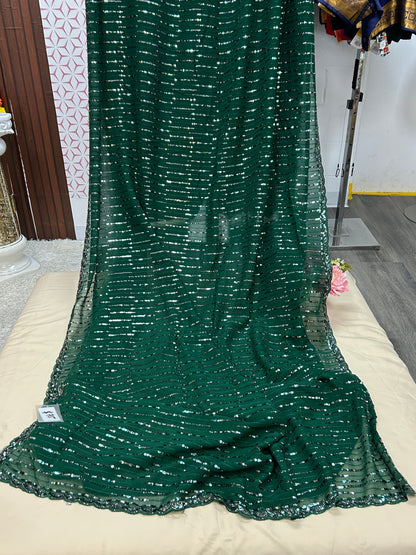Sequin work saree
