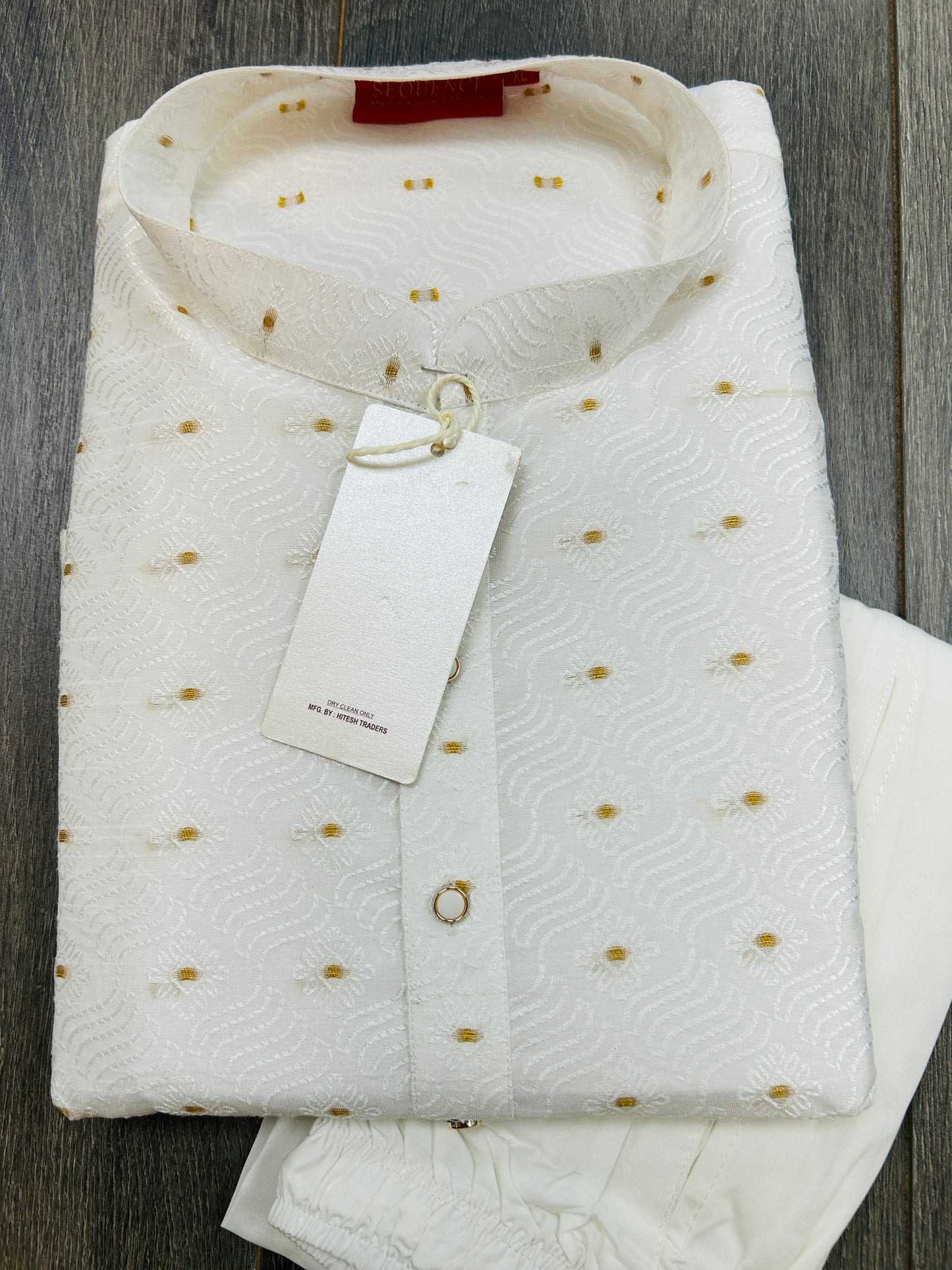 White silk kurta pajama set