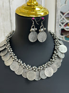 Oxidized silver necklace set by Kurti Connection USA