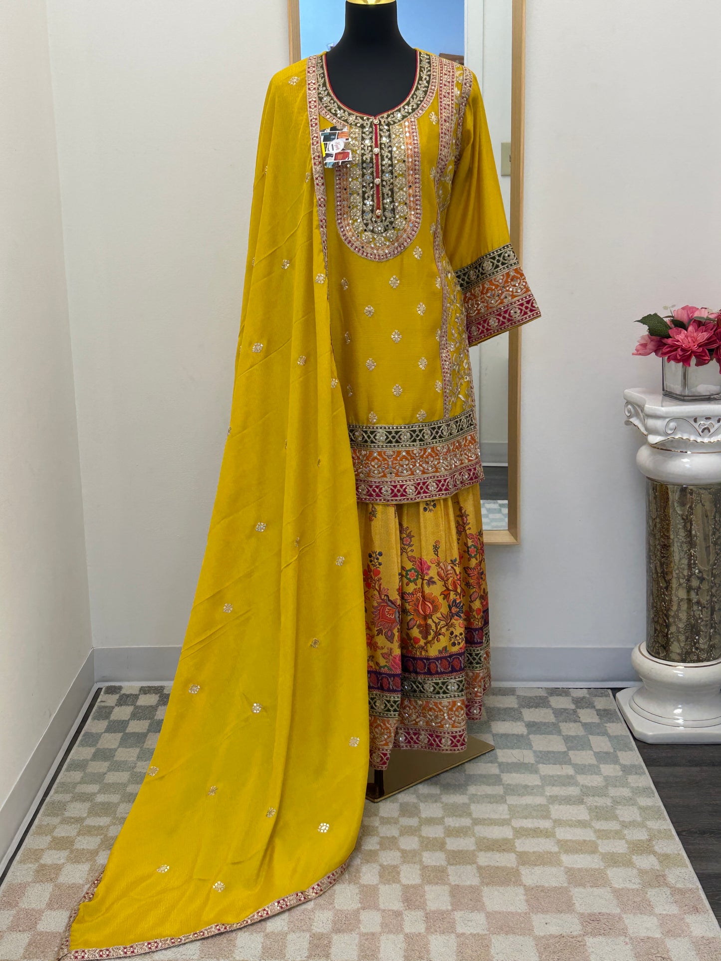 Heavy party wear sharara suit by Kurti Connection USA